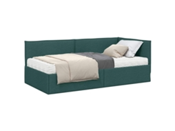 Estrutura de Cama de Canto com Colchão 2 Pcs Veludo Verde MAISON EXCLUSIVE