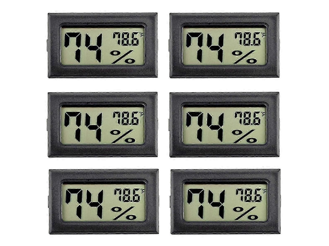 6pack Mini Higrômetro Medidor De Umidade Interior Higrômetro Medições Digitais De Umidade Com () Para Estufa, Jardim