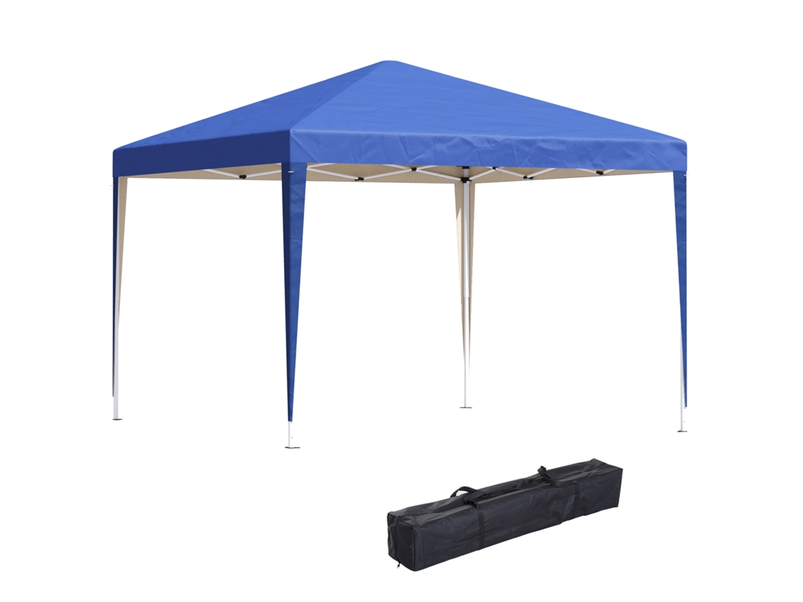 Tenda Dobrável com Altura Ajustável, Dossel Anti UV, Bolsa 3x3 m Azul