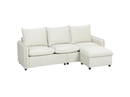 Sofá cama modular ORBITRA COMMERCE 3 cômodos, confortável, creme