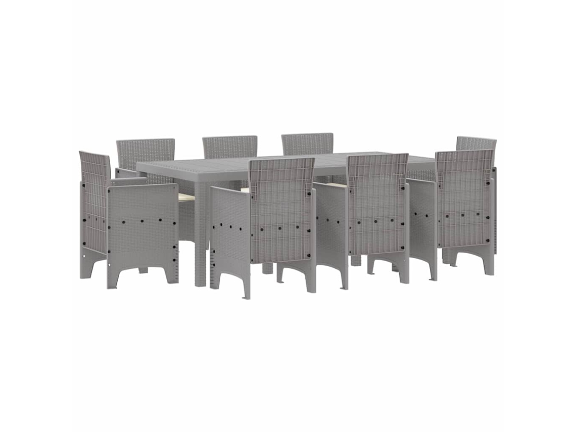 Maison Exclusive - Conjunto De Jantar Para Jardim 9 Pcs Cinzento-claro