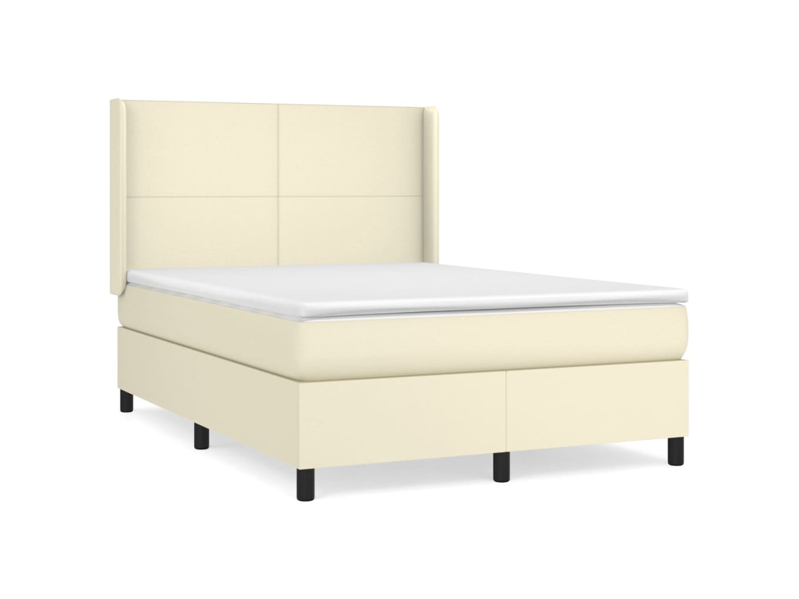Box Spring Bed, Box Spring Beds Vidaxl Creme Couro Artificial (140 X 190 Cm)