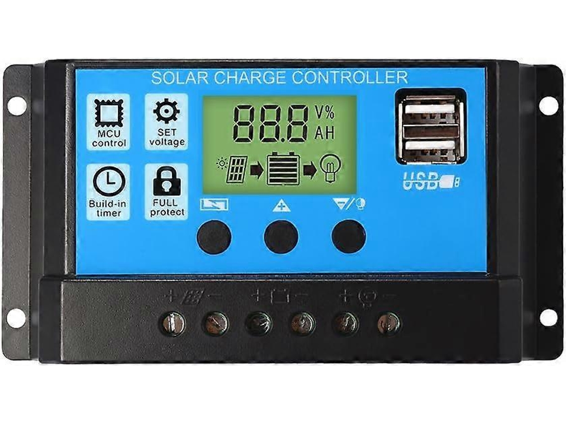 Controlador De Carga Solar Com Display Lcd, Porta Usb E Tecnologia Pwm. Gerenciamento Eficiente Da Potência De Saída Do Painel Solar. Olysi Shop