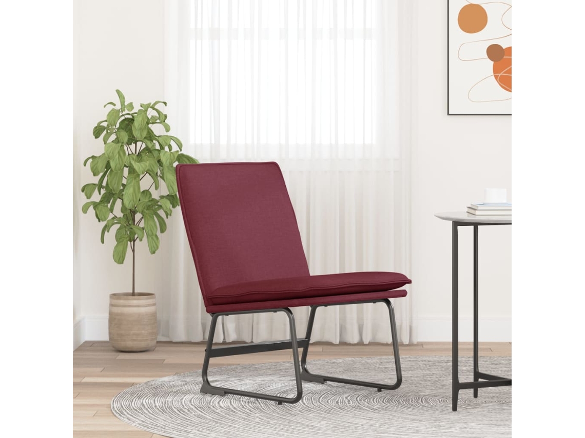 Vidaxl Cadeira Lounge 52x75x76 Cm Tecido Vermelho Tinto