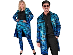 Fantasia ou Casaco Fashion Party estampa animal azul para adulto