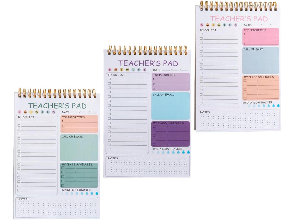 Agenda 2026 3 Peças – Organizador De Mesas 23 Cm Com Espiral, Para Faire Enseignants, Fornecimentos De Mesa