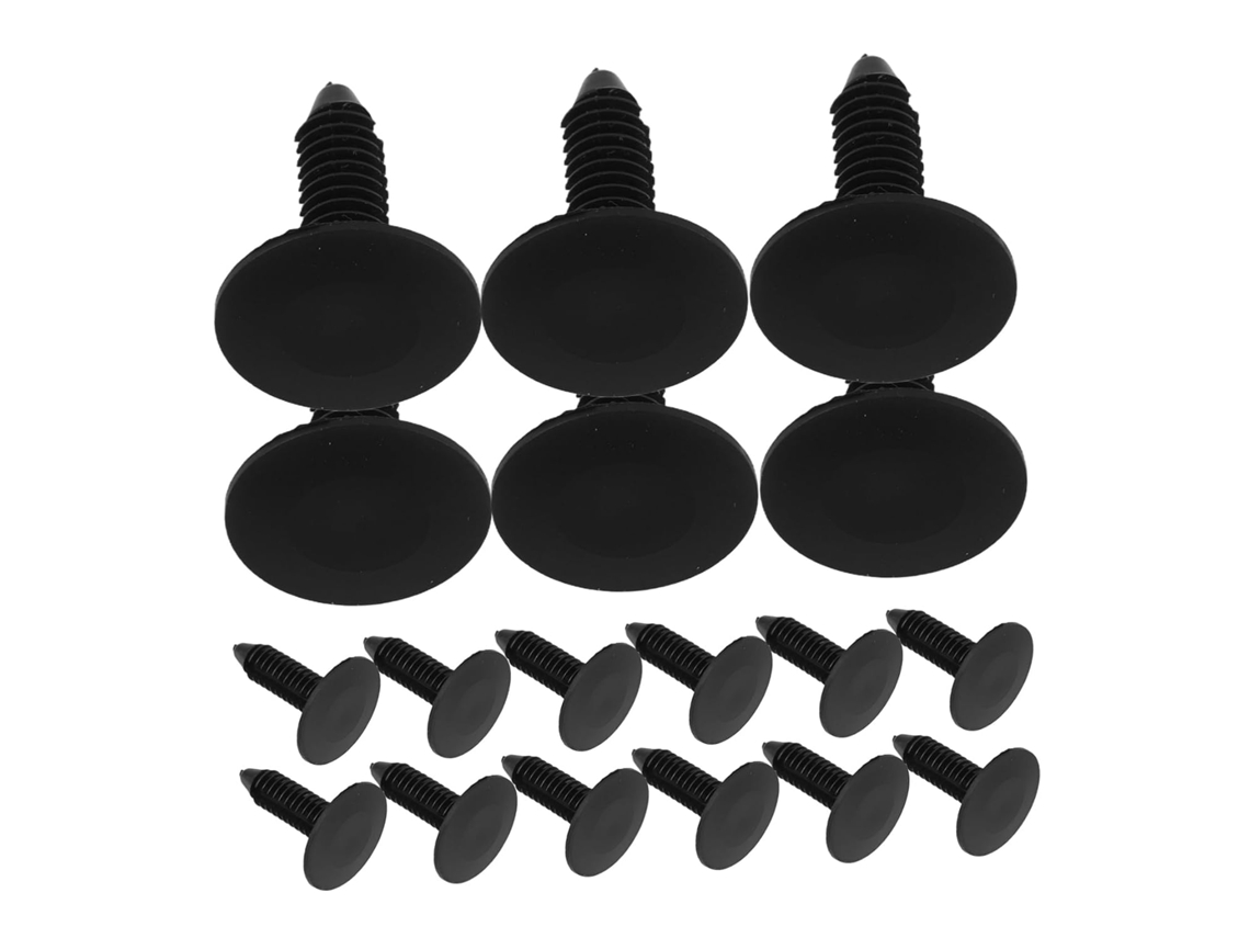 Conjunto de 20 presilhas de fixação de para-choque em plástico preto, com reforços de nylon para carros.