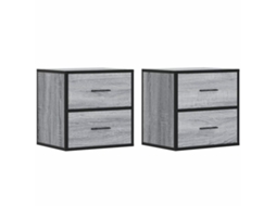 Wall-mounted Bedside Cabinet, Wall-mounted Bedside Cabinets Vidaxl Cinzeto Madeira Processada (n/a)