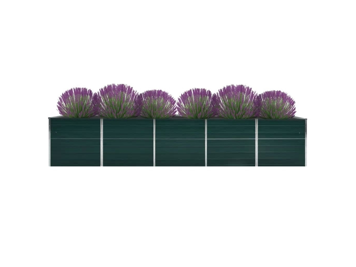 Conjunto de 1 Floreira Canteiro Elevado HARLANV1 Aço Galvanizado 400x80x77cm Verde