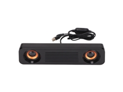 Caixa de Som com Fio Hifi Estéreo Subwoofer Alimentada por Usb com Plugue de 3,5 Mm, Portátil, para Mesa, para Tv e CHABERLU