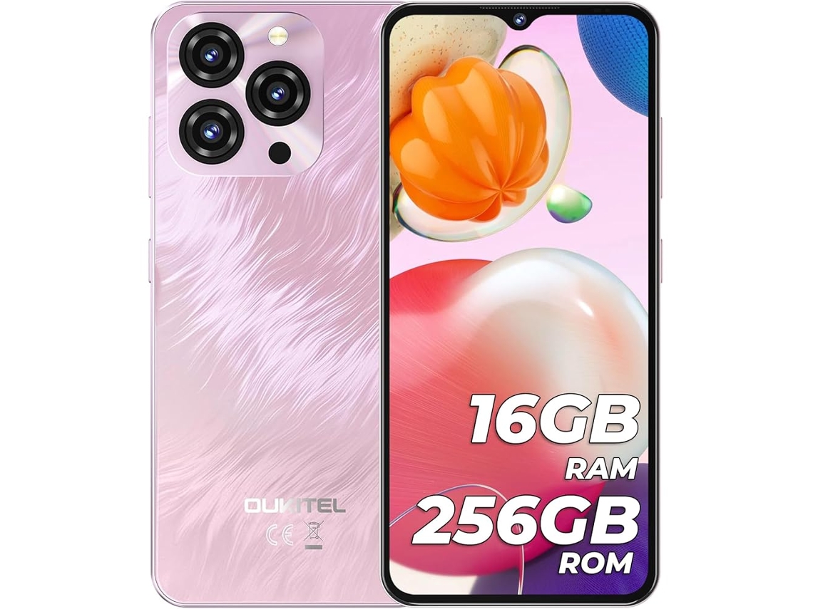 Smartphone Oukitel C3 16 Gb 256 Gb 6.52" Hd+ Pantalla Octa-core Batería 5000mah Cámara 13mp Face Id Rosa