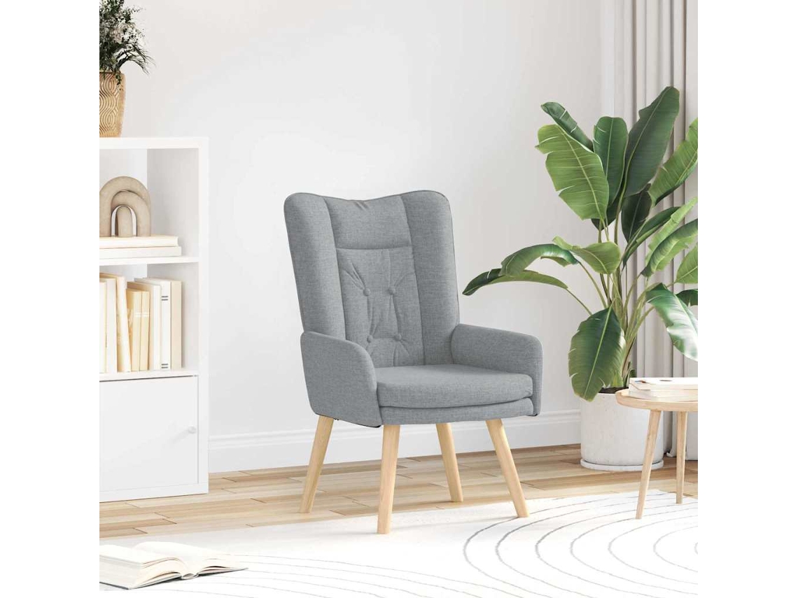 Vidaxl Poltrona Cinzento-claro 63 X 67 X 94 Cm Tecido E Contraplacado