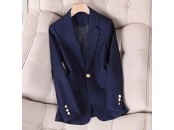 Blazer feminino, estilo profissional, outono/inverno, tamanhos P-4XG, azul marinho, modelagem slim, tamanho P, azul marinho