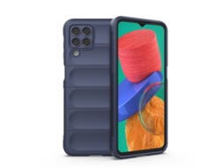 Capa Halinuia Para Samsung Galaxy M33 5g Magic Shield Tpu Flanela Azul Escuro (proteção Integral, Interior Em Flanela)