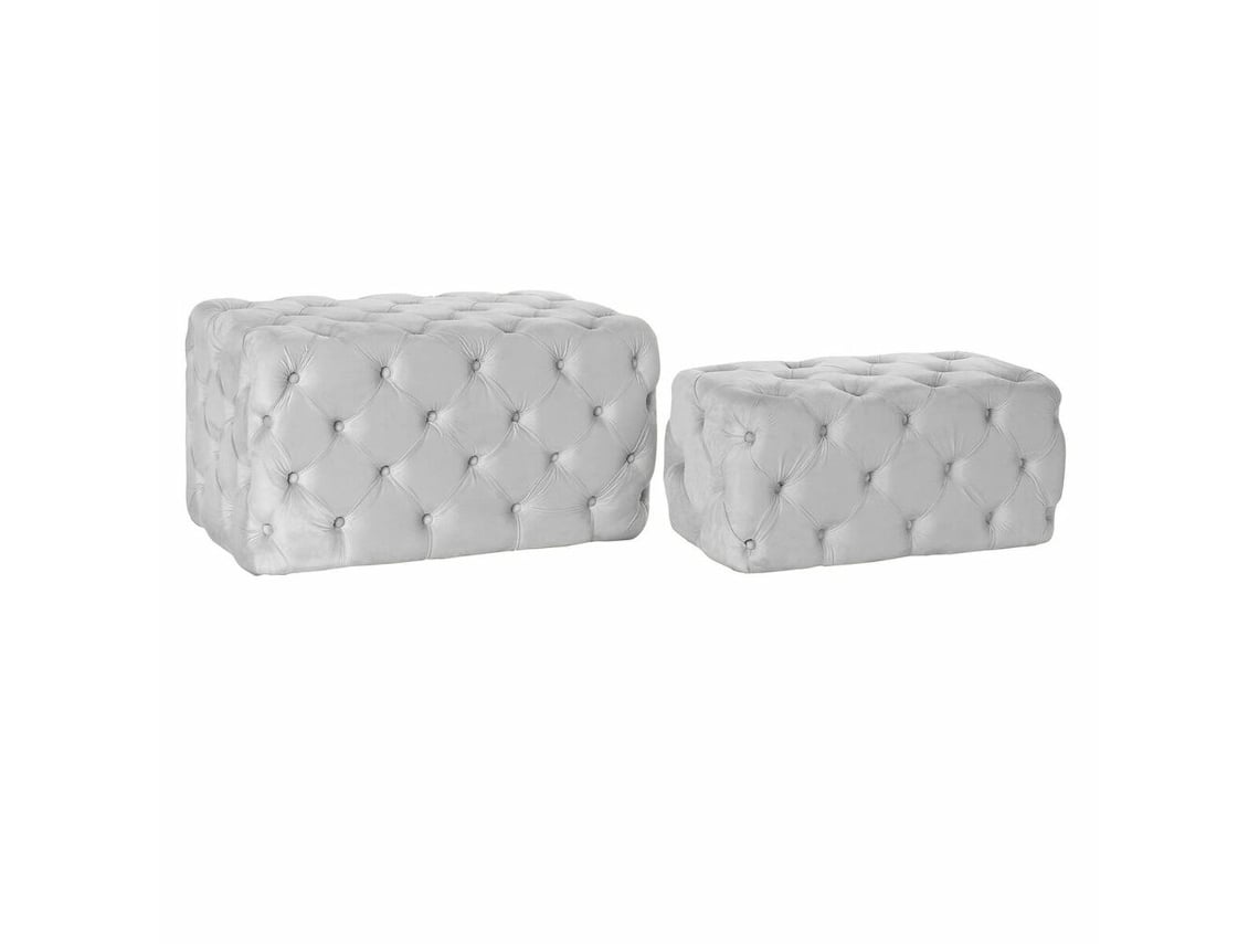 Banco DKD HOME DECOR (Cinzento - Poliéster - 53 x 88 x 48 cm)