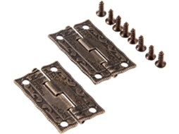 2 Dobradiças De Bronze Antigo 35x 23mm Para Portas Armários E Gavetas Decorativas Pequenas Caixas Joias Madeira Móveis