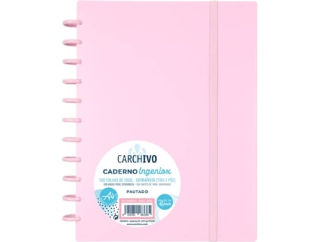 Caderno INGENIOX Rosa (A4 - Pautado - 100 Folhas)