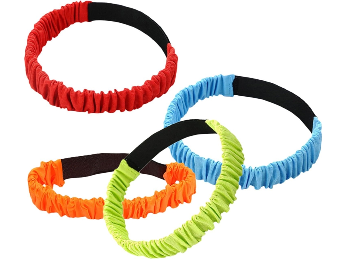 Conjunto De 4 Faixas Elásticas Para Corrida Pernas, Ideais Jogos Equipe E Atividades Interativas Entre Pais