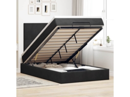 Vidaxl Estrutura De Cama Otomana Com Colchões 120x200 Cm Veludo Preto