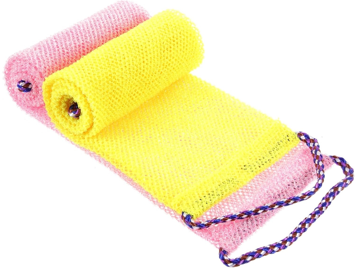 Toalha de limpeza de algodão de 2 peças com cordão de puxar em ambos os lados.