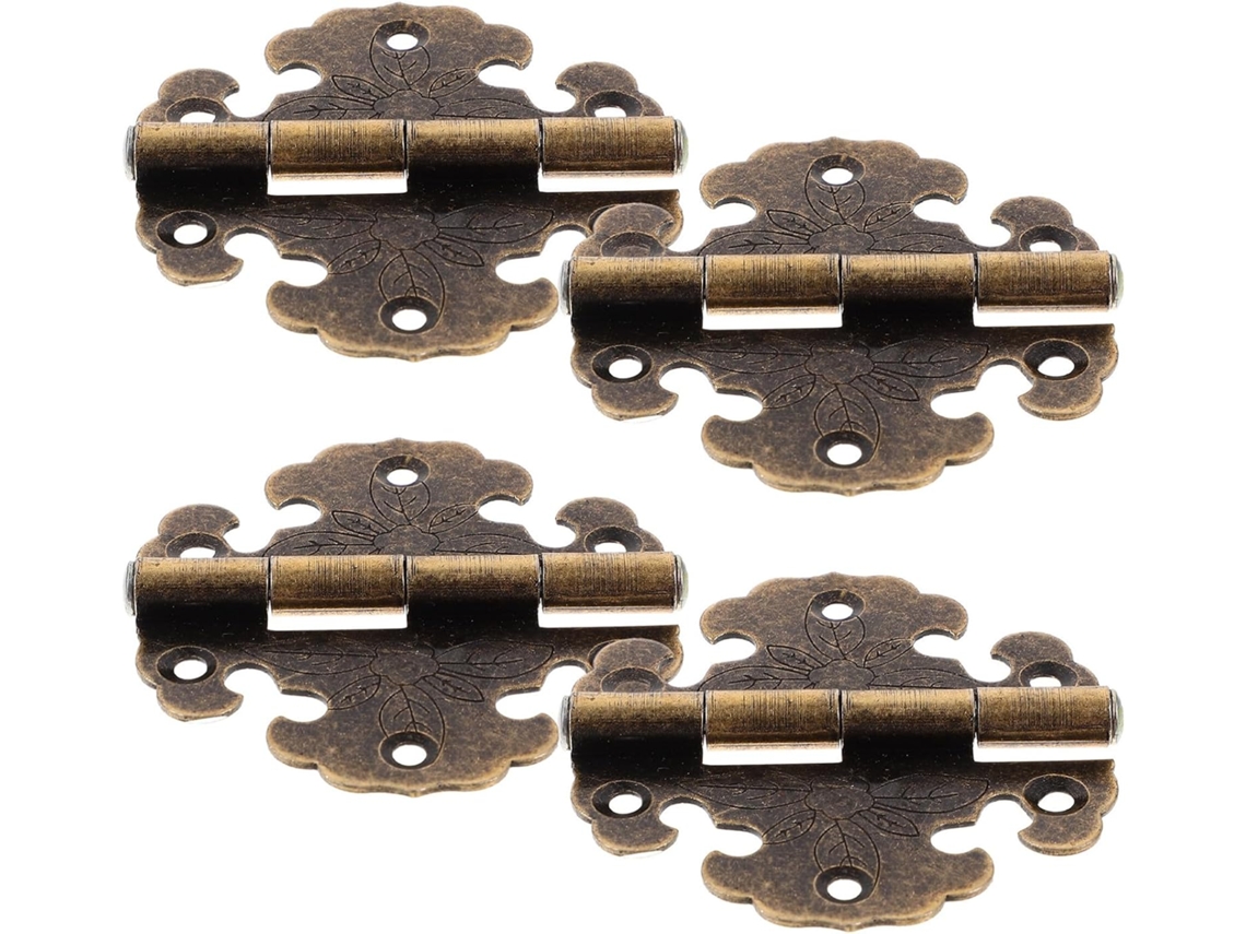 Ifundom Conjunto De 4 Dobradiças Liga Zinco Para Caixa Joias Com Estilo Clássico Vintage E Funcionamento Suave Móveis