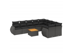 Garden Sofa Set, Garden Sofa Sets Vidaxl Preto Rattan / Vime (n/a)