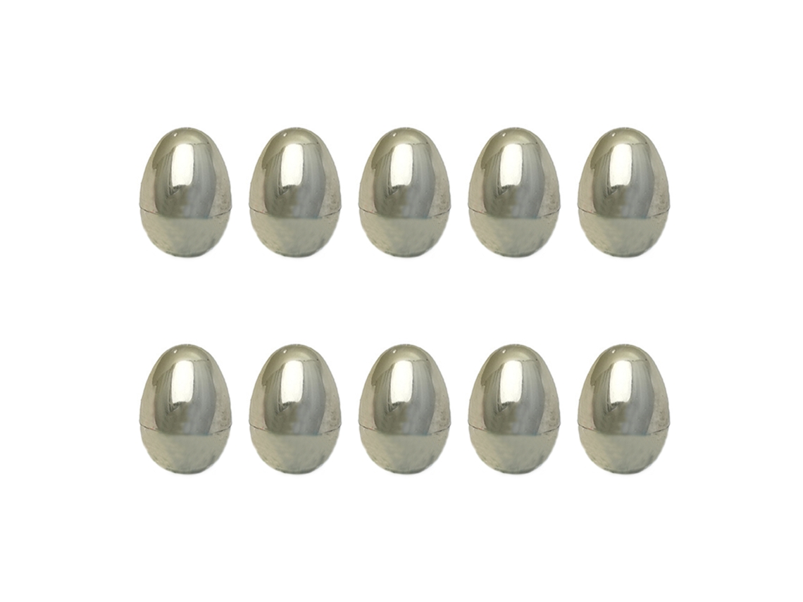 Laxiscreed Ovos De Páscoa De Plástico Prateados, Pack Com 10 Unidades, Sem Pó, Alta Qualidade