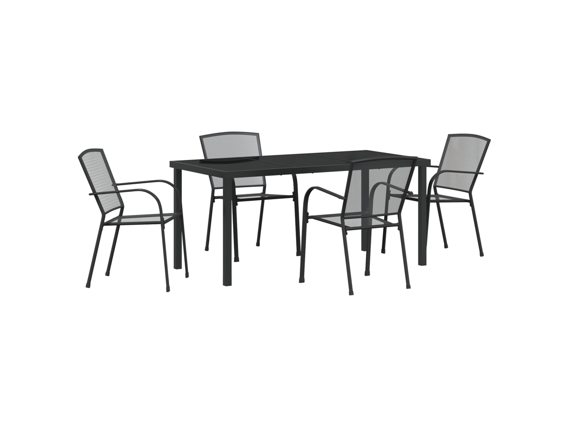 Conjunto 5 De Jantar De Jardim Vidaxl Antracite Aço