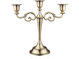Suporte de Candelabro Nova Line de Metal para 3 Velas, Decoração de Eventos