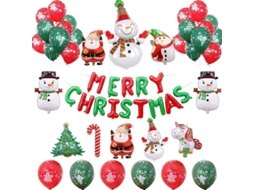KIT de decoração de Natal Nova Line com 37 peças, banner Feliz Natal