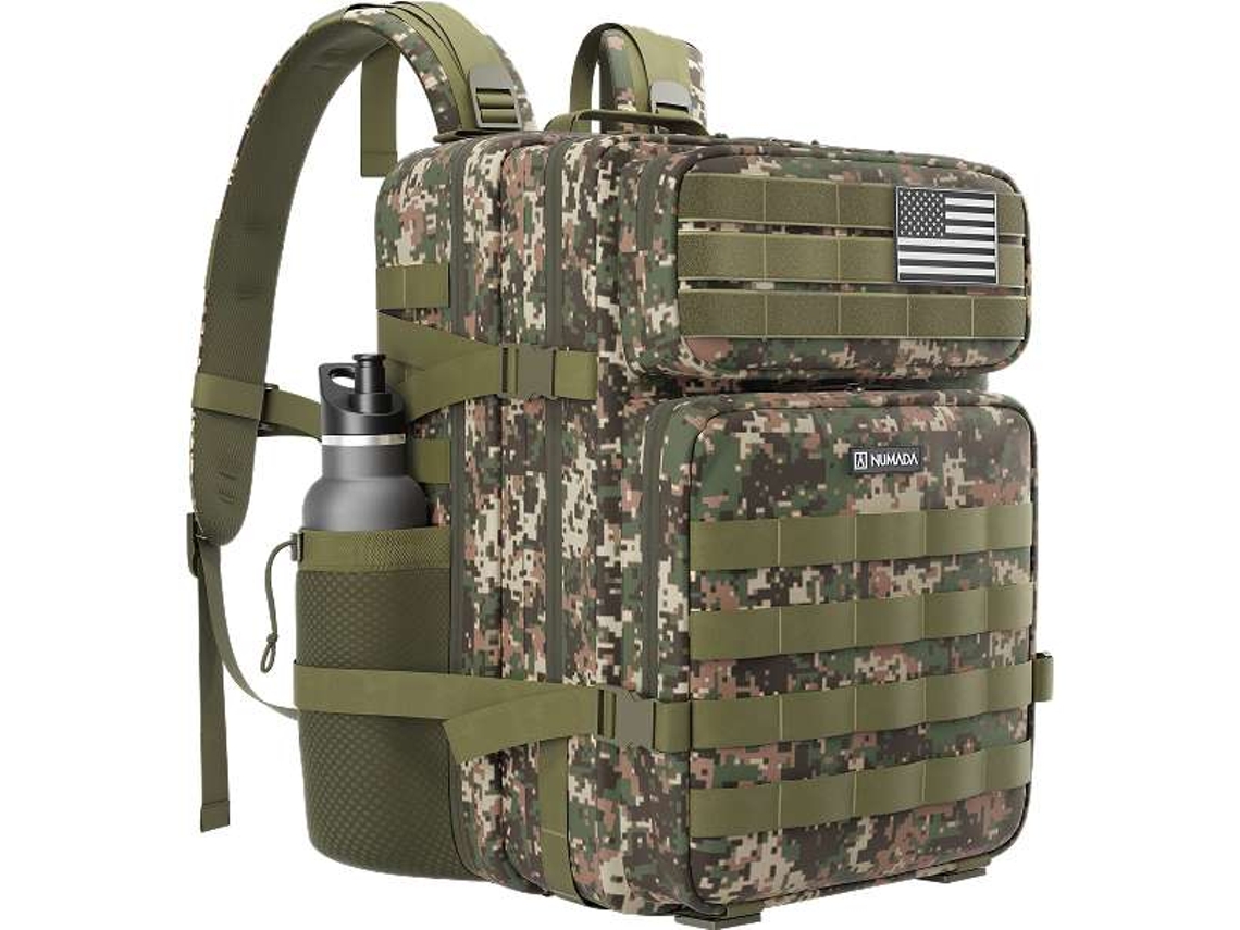 Mochila Tática NUMADA Army B50 com Sistema Molle (50L - Verde Militar)