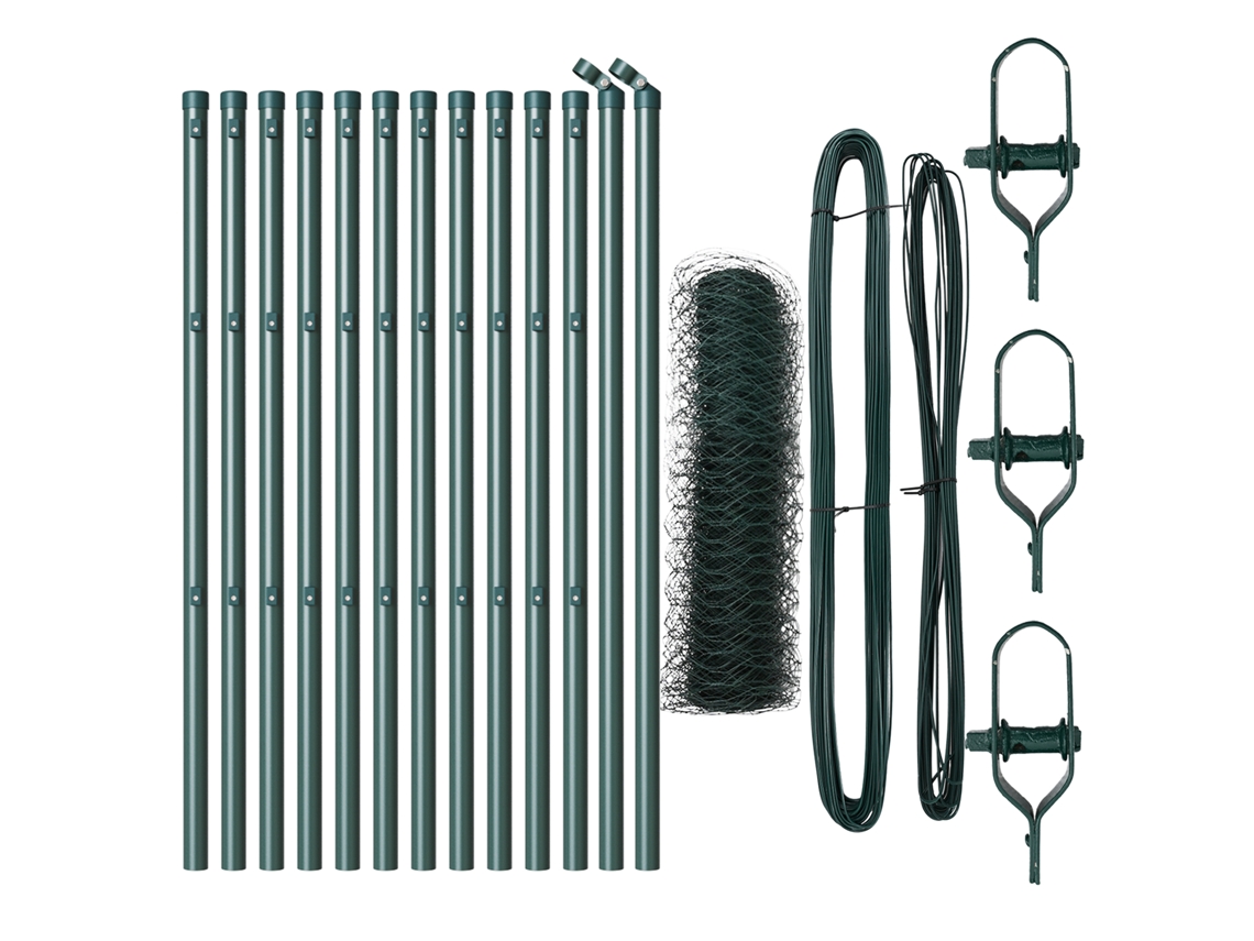Conjunto 1 Cerca Para Jardim Vidaxl Verde Aço (25 X 0,8 M)