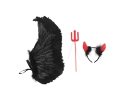 Mali 3 Pack Asas de Anjo Diabo Feitas À Mão Leve para Halloween Carnaval Cosplay Adulto
