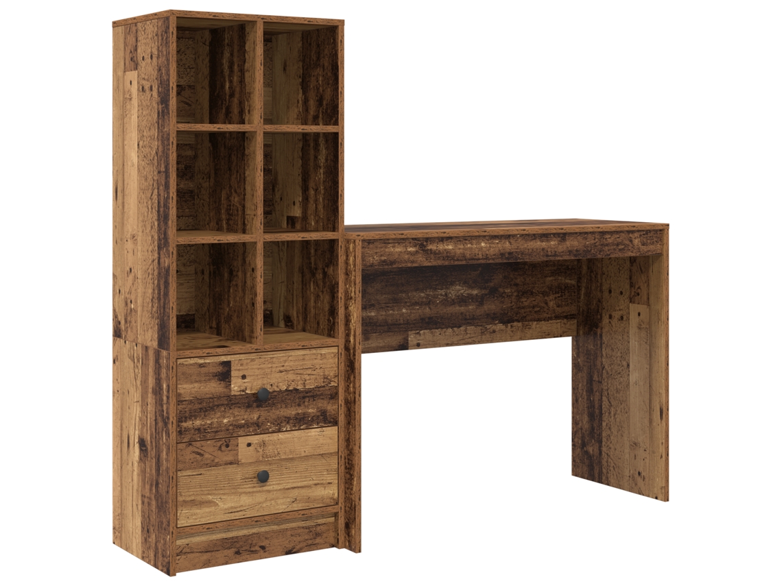 Conjunto 2 Escrivaninha De Escritório Vidaxl Castanho Derivados De Madeira (145,5 X 40 X 127 Cm)