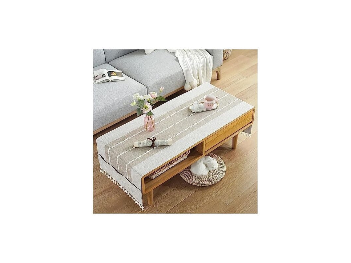 Toalha De Mesa De Algodão E Linho Com Bolso Lateral Para Armazenamento, Toalha De Mesa Retangular, Toalha De Mesa Antimanchas, Toalha De Mesa Para Sal