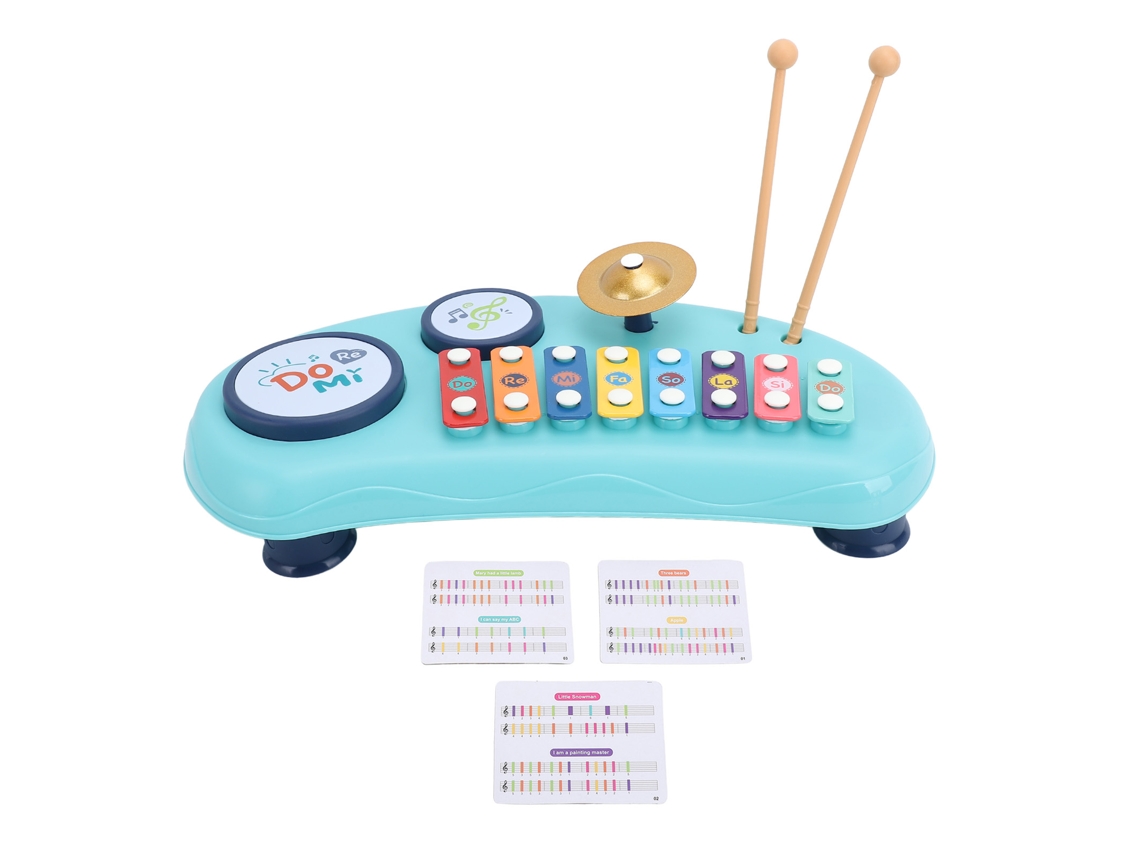 Brinquedo Piano A Martelar À Mão Portátil Infantil Educativo Musical Instrumento Azul