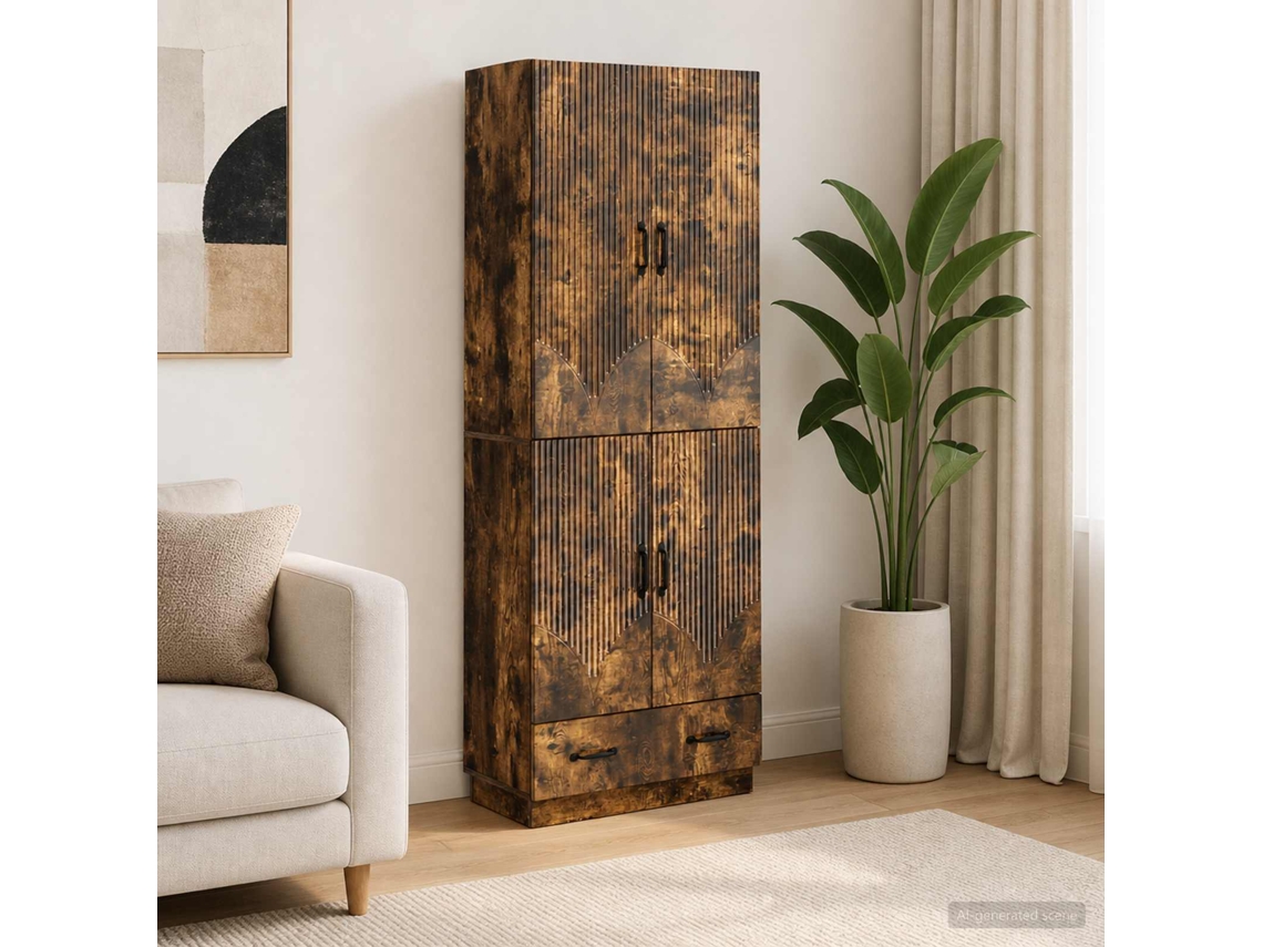 Vidaxl Conjunto De Gabinete 2 Unid. Carvalho Fumado