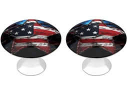 Conjunto De 2 Puxadores Aço Inoxidável Para Armários Cozinha, Com Design Personalizado De Bandeira E Estrelas Ideais