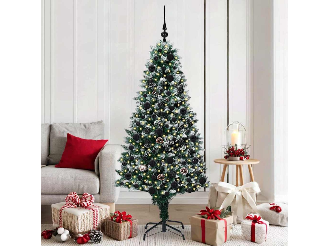 Vidaxl Árvore De Natal Artificial Verde 180 Cm Pvc, Aço E Plástico