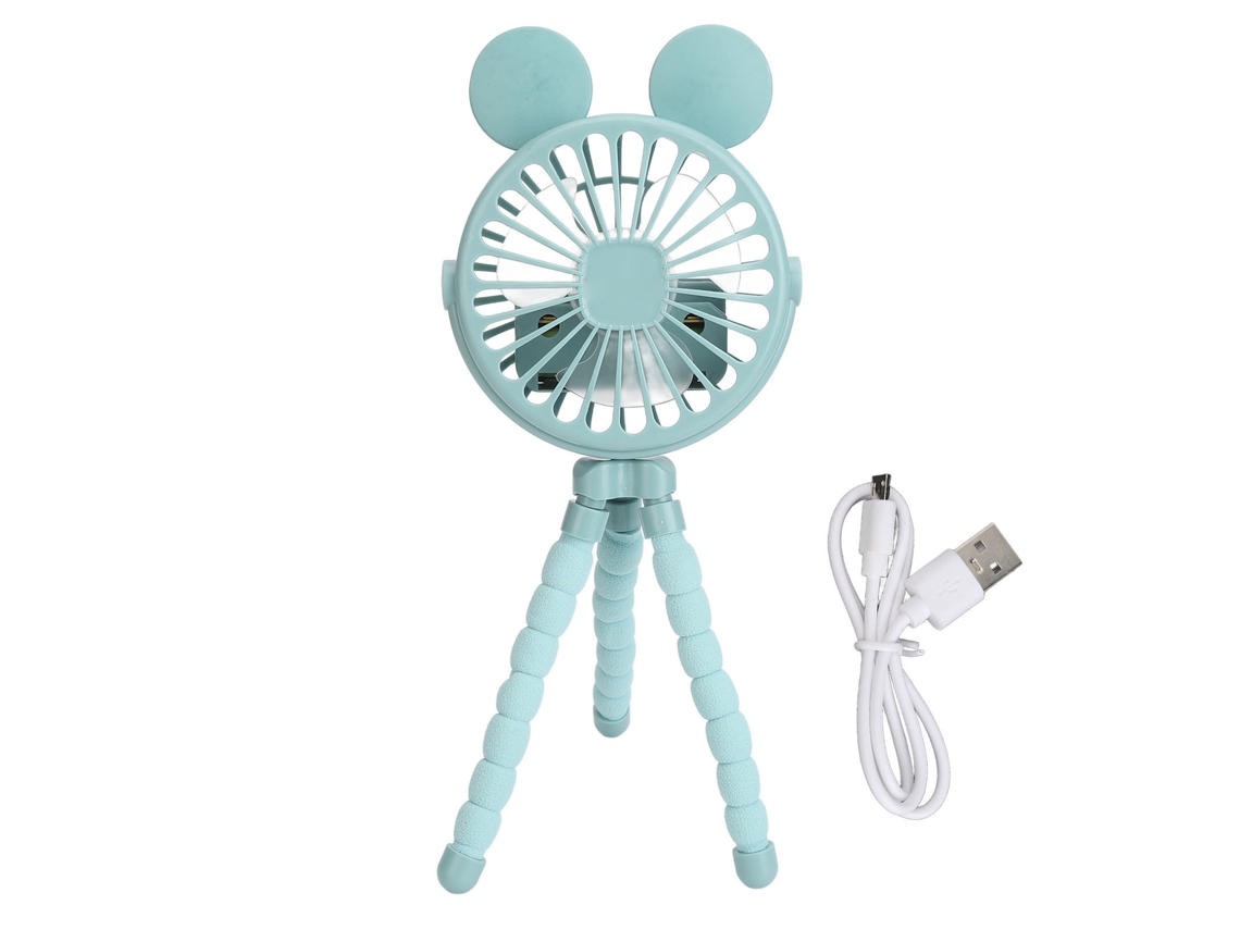 Stroller Fan Rechargeable 3 Level Portable Handheld With Led Light