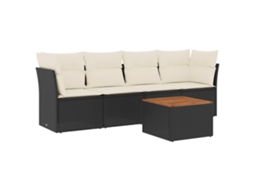 Garden Sofa Set, Garden Sofa Sets Vidaxl Preto Rattan / Vime (n/a)