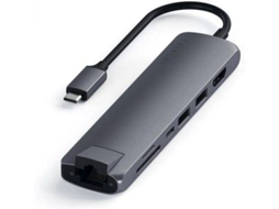 Hub SATECHI Usb-C Slim Ethernet Cinzento