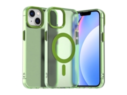 Capa Híbrida Para Iphone 15 - Pc E Tpu Com Magsafe | Candy Design - Verde