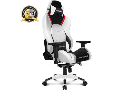 Cadeira Gaming AKRACING Master Premium Artica (Até 150 kg - Elevador a gás Classe 4 - Preto e Branco)