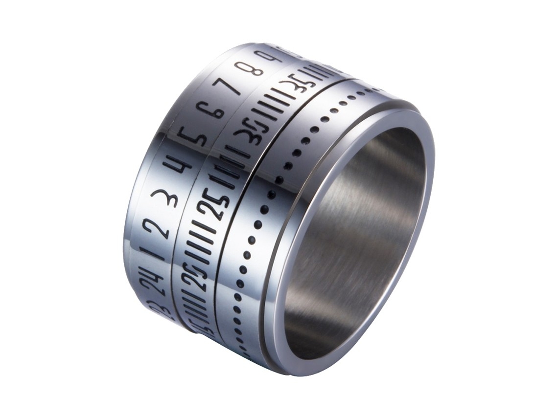 Stainless Steel Ring With Arabic Numerals, Decorative Gift.