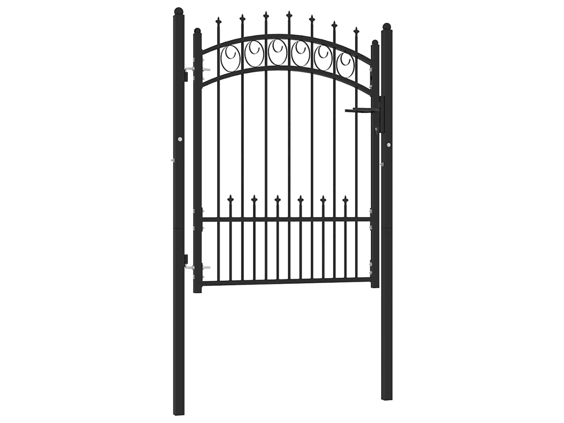 Vidaxl Portão De Cerca Emmen Com Pontas De Aço 104x109,5 Cm Preto