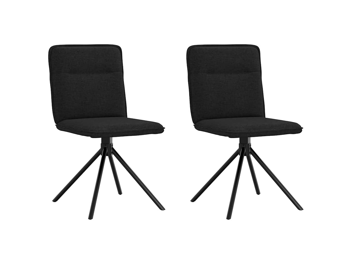 Vidaxl Cadeiras De Jantar 2 Pcs Tecido Preto