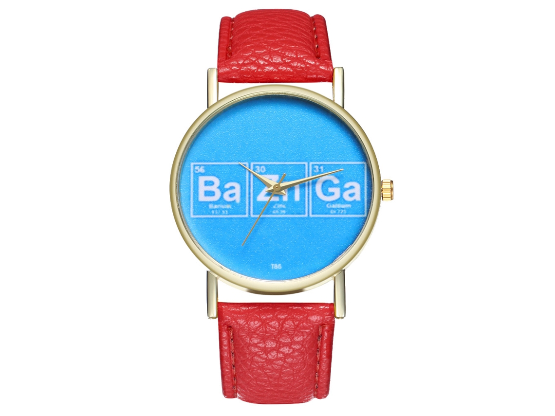 Reloj De Cuarzo Unisex Con Correa De Cuero Pu Simple Regalo De Cumpleaños T85-a (rojo)