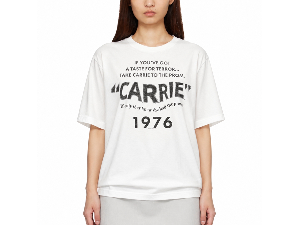 Rockinstone Carrie Movie Title Card White Adult T-shirt Size:xxxl