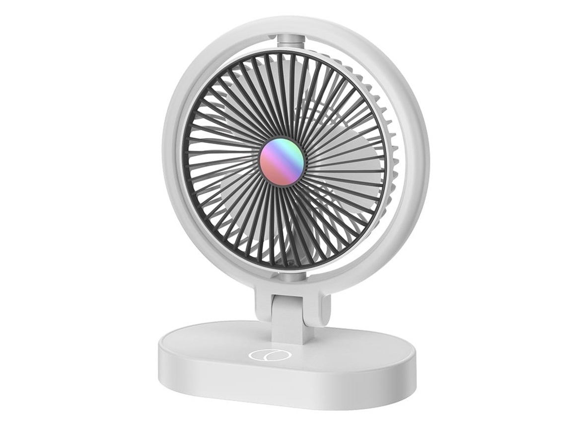 Ventilador de Mão Bateria de Longa Duração Motor Sem Escovas Ajuste de Ar de 4 Velocidades Cinza TURMIN